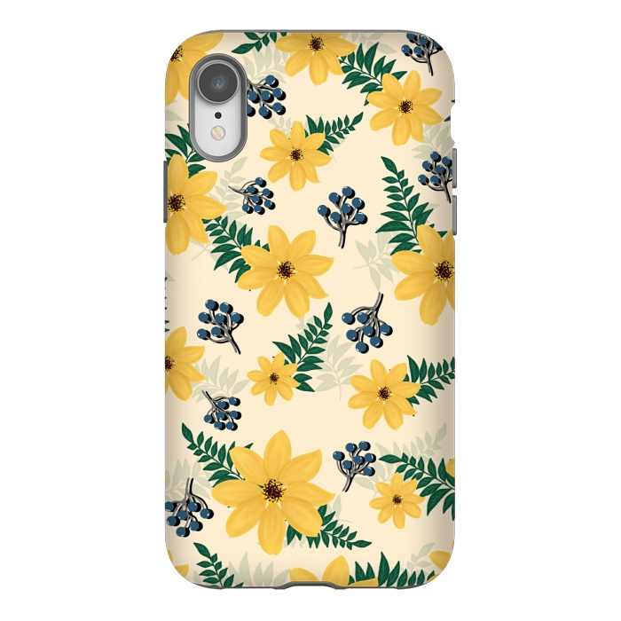 iPhone Xr StrongFit Yellow flowers pattern by Jms