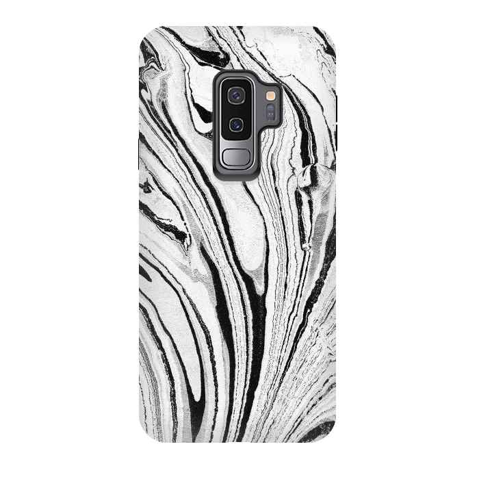 Galaxy S9 plus StrongFit Minimal painted marble stripes by Oana 