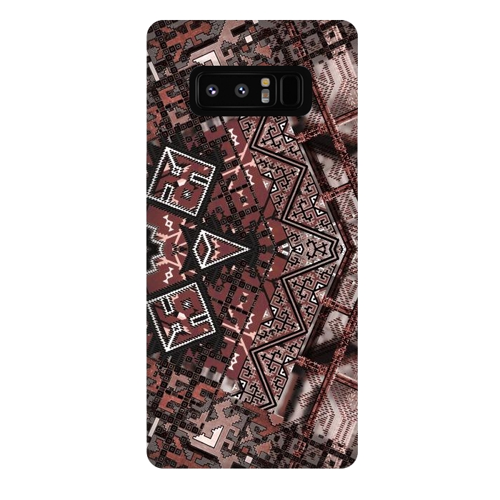 Galaxy Note 8 StrongFit Ethnic brown geometric pattern by Oana 