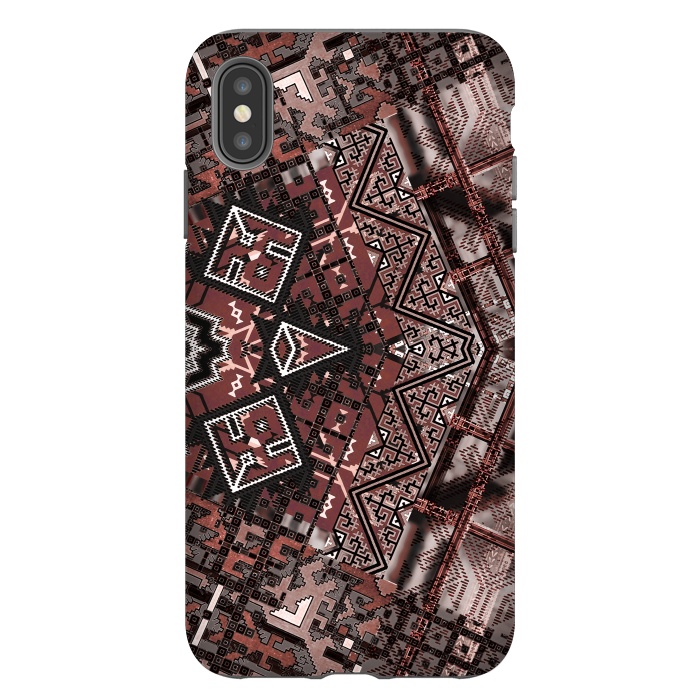 iPhone Xs Max StrongFit Ethnic brown geometric pattern by Oana 