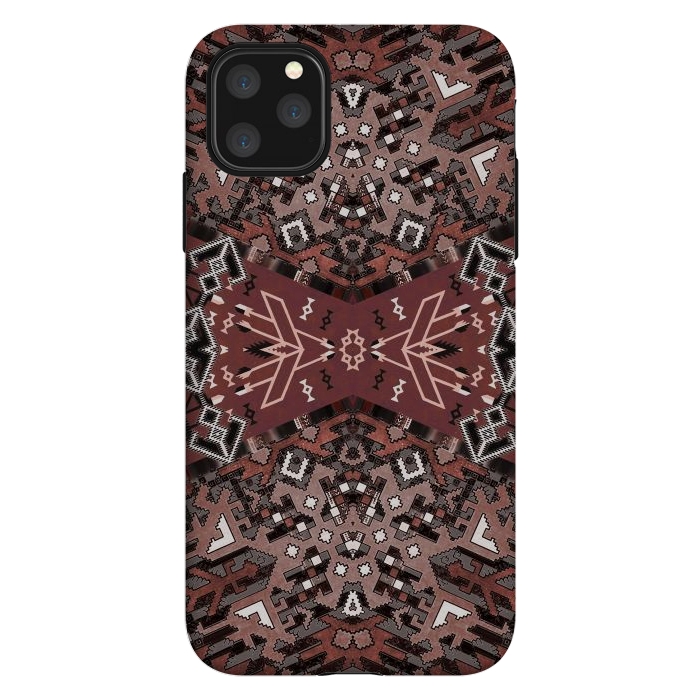 iPhone 11 Pro Max StrongFit Ethnic geometric pattern in autumnal brown by Oana 