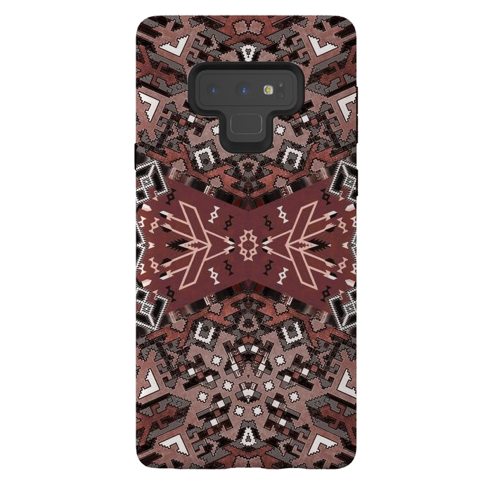Galaxy Note 9 StrongFit Ethnic geometric pattern in autumnal brown by Oana 