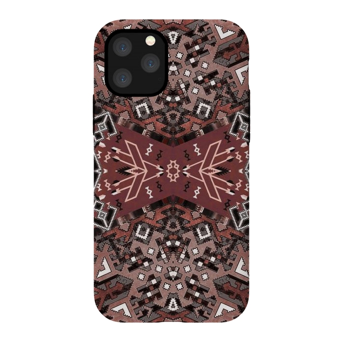 iPhone 11 Pro StrongFit Ethnic geometric pattern in autumnal brown by Oana 