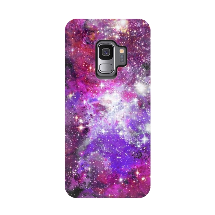 Galaxy S9 StrongFit Purple violet starry galaxy by Oana 
