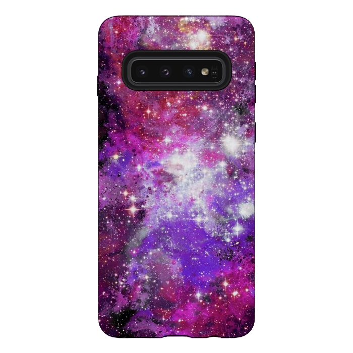 Galaxy S10 StrongFit Purple violet starry galaxy by Oana 