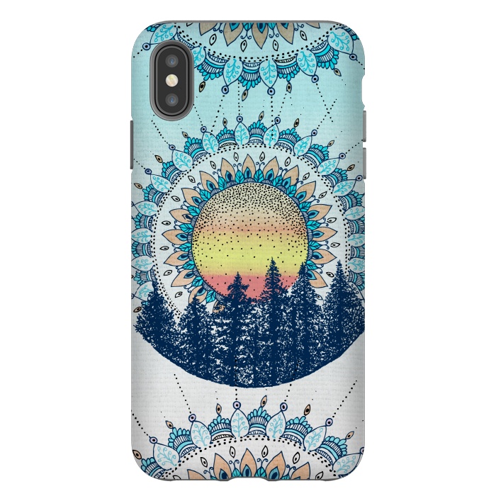 iPhone Xs Max StrongFit Sunrise Mandala Forest by Rose Halsey