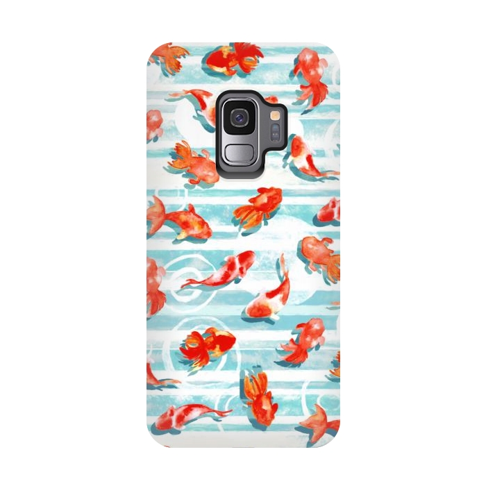 Galaxy S9 StrongFit Watercolor Goldfish  by Tigatiga
