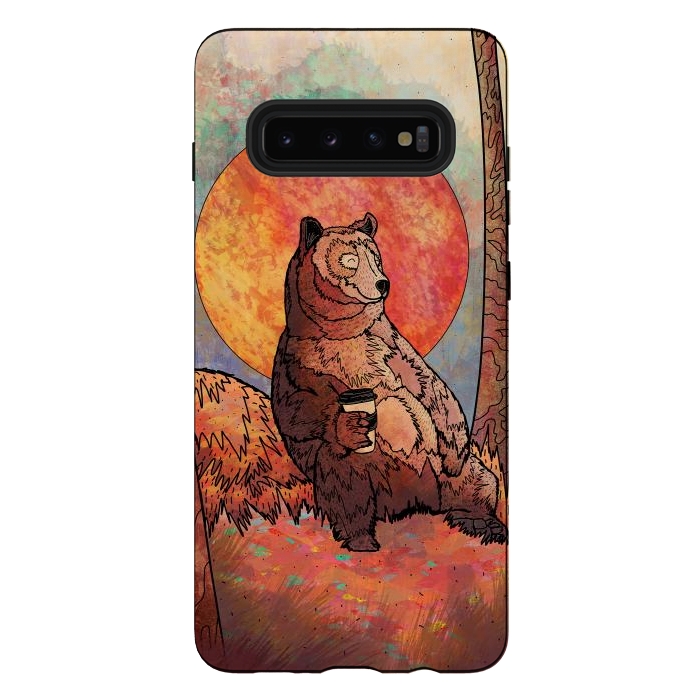 Galaxy S10 plus StrongFit The relaxing bear by Steve Wade (Swade)
