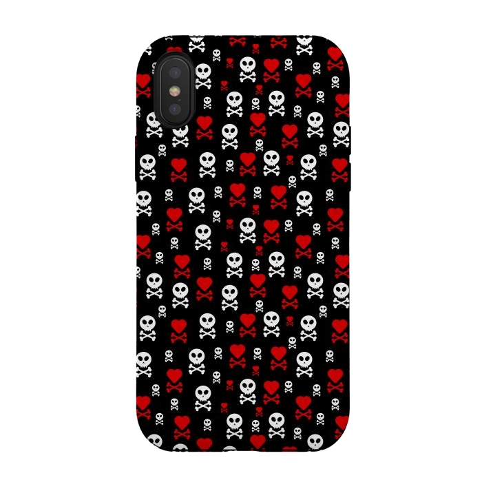 iPhone Xs / X StrongFit Skull Heart by TMSarts