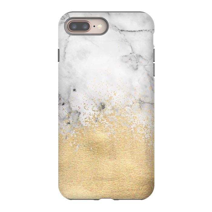 iPhone 7 plus StrongFit Gold Dust on Marble by Tangerine-Tane