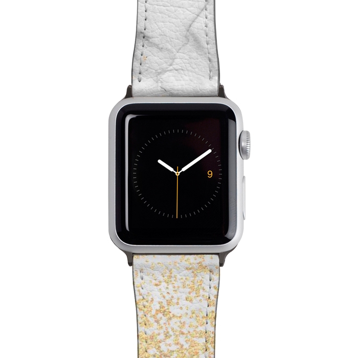 Watch 42mm / 44mm Strap PU leather Gold Dust on Marble by Tangerine-Tane