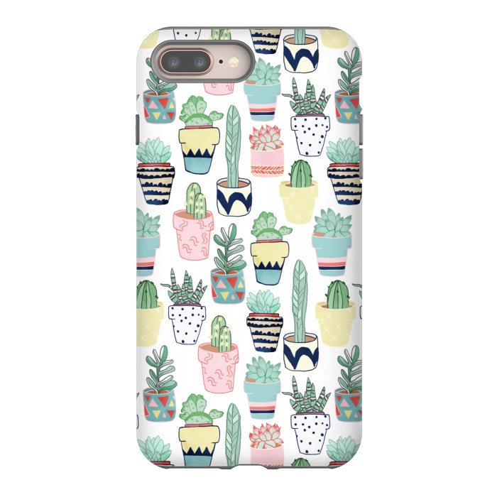 iPhone 7 plus StrongFit Cute Cacti in Pots by Tangerine-Tane