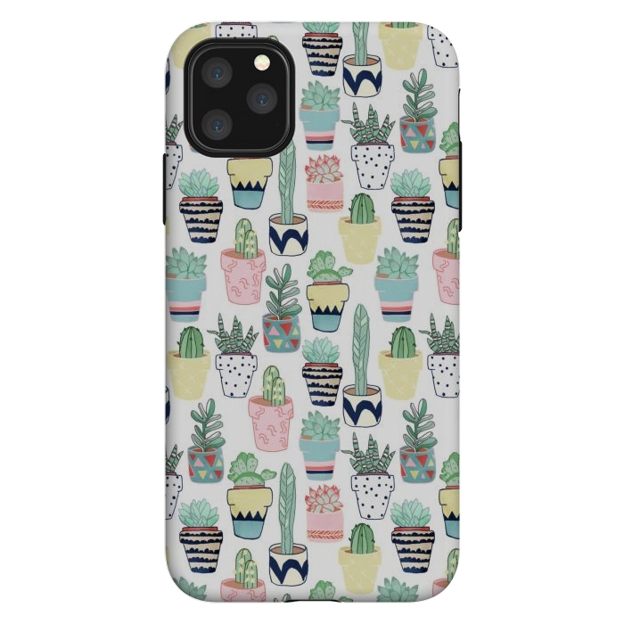 iPhone 11 Pro Max StrongFit Cute Cacti in Pots by Tangerine-Tane