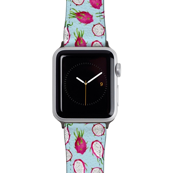 Watch 42mm / 44mm Strap PU leather Watercolour Dragonfruit by Tishya Oedit