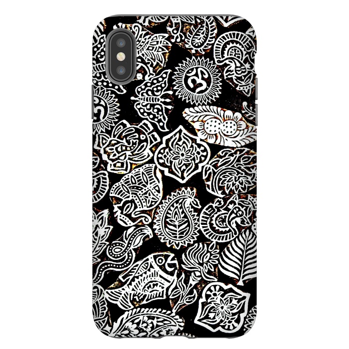 iPhone Xs Max StrongFit Black and white pattern by Winston