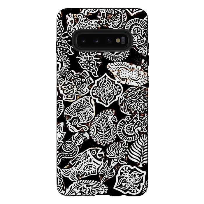 Galaxy S10 plus StrongFit Black and white pattern by Winston