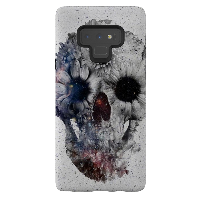 Galaxy Note 9 StrongFit Floral Skull 2 by Ali Gulec