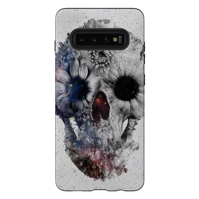 Galaxy S10 plus StrongFit Floral Skull 2 by Ali Gulec