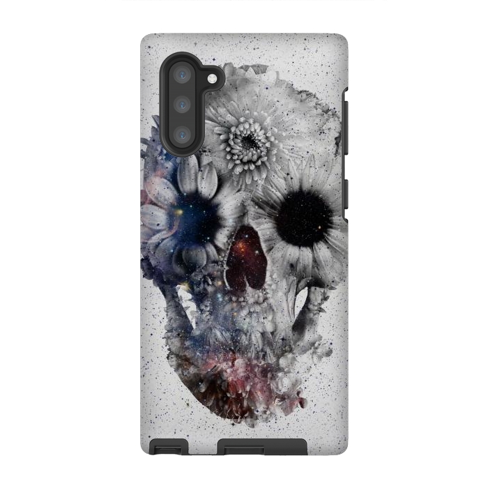 Galaxy Note 10 StrongFit Floral Skull 2 by Ali Gulec