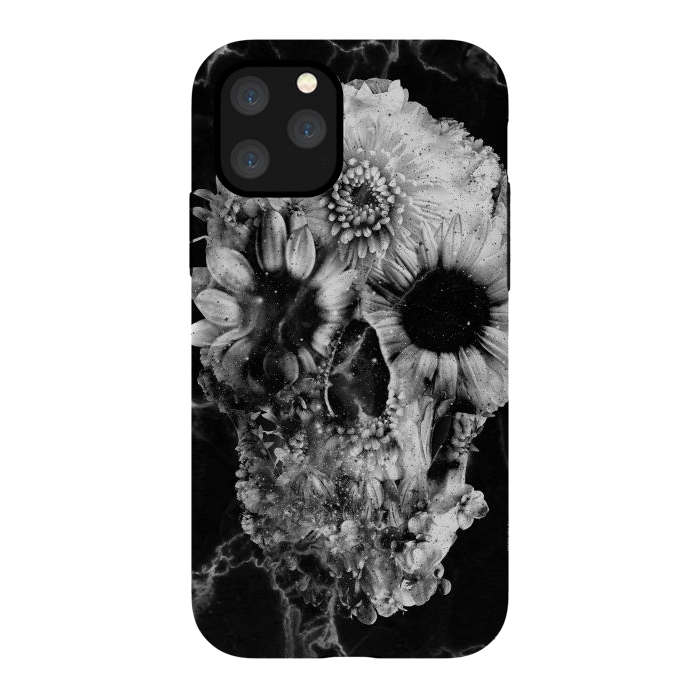 iPhone 11 Pro StrongFit Floral Skull Marble by Ali Gulec