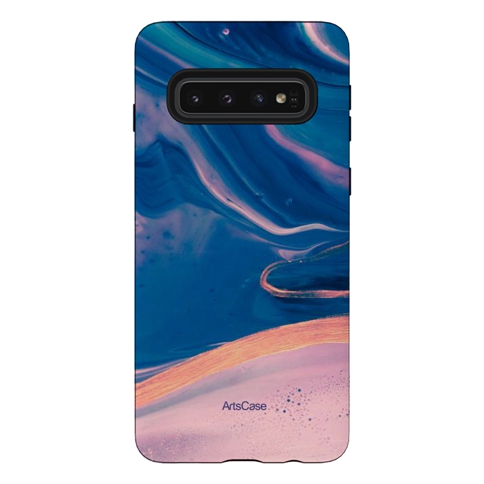 Galaxy S10 StrongFit Acrylic Paint Abstract Marbling by ArtsCase