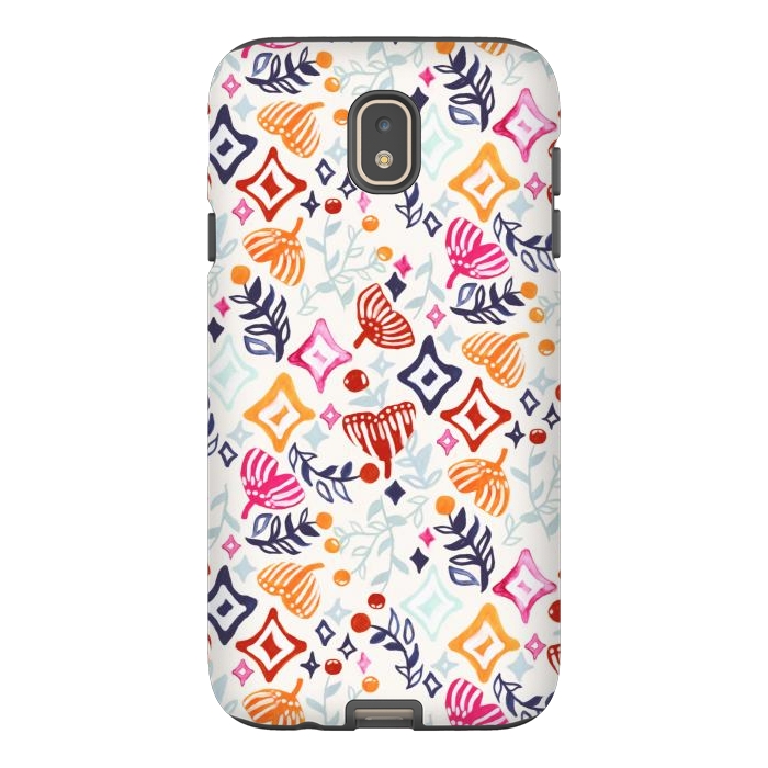 Galaxy J7 StrongFit Christmas Abstract Ginkgo & Berry Pattern  by Tigatiga