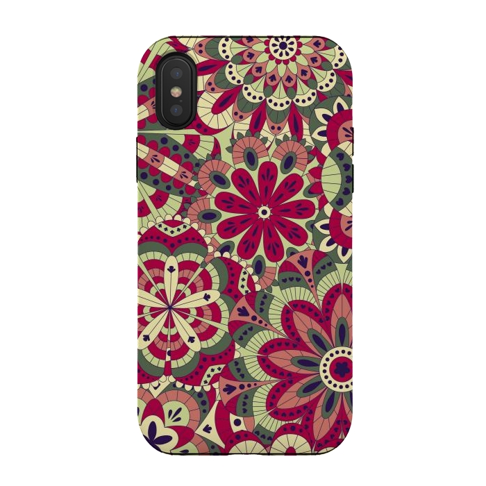 iPhone Xs / X StrongFit Floral Made with Many Mandalas by ArtsCase