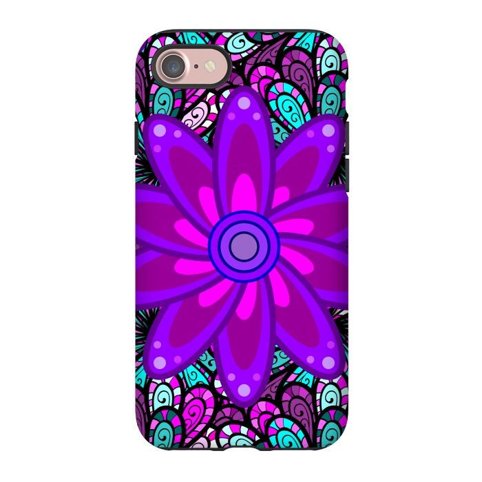 iPhone 7 StrongFit Mandala in Purple and Aquamarine by ArtsCase