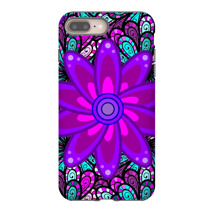 iPhone 7 plus StrongFit Mandala in Purple and Aquamarine by ArtsCase
