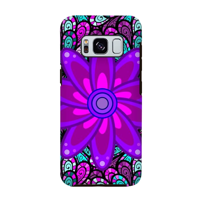 Galaxy S8 StrongFit Mandala in Purple and Aquamarine by ArtsCase