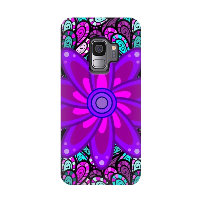 Galaxy S9 StrongFit Mandala in Purple and Aquamarine by ArtsCase