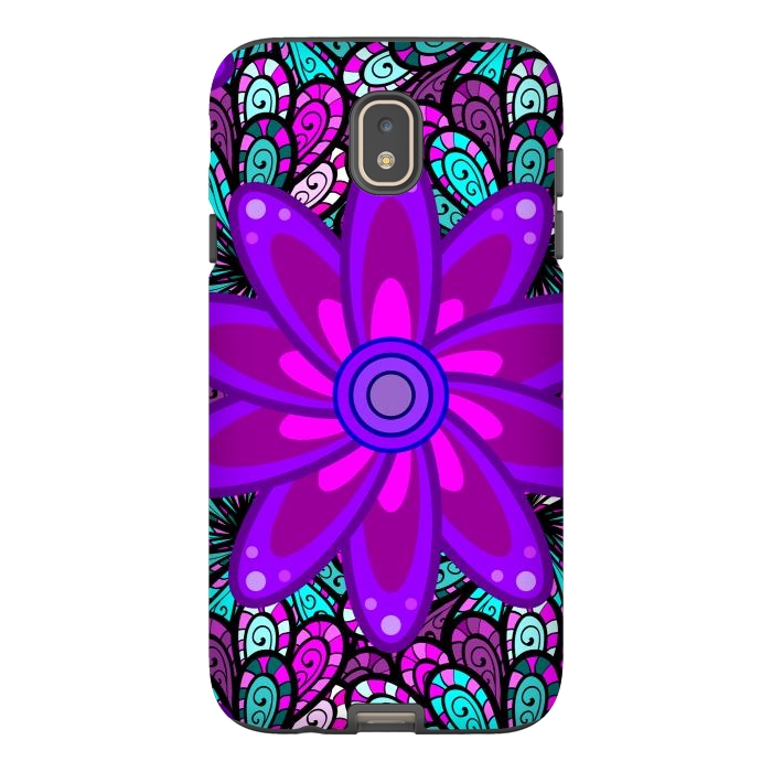 Galaxy J7 StrongFit Mandala in Purple and Aquamarine by ArtsCase