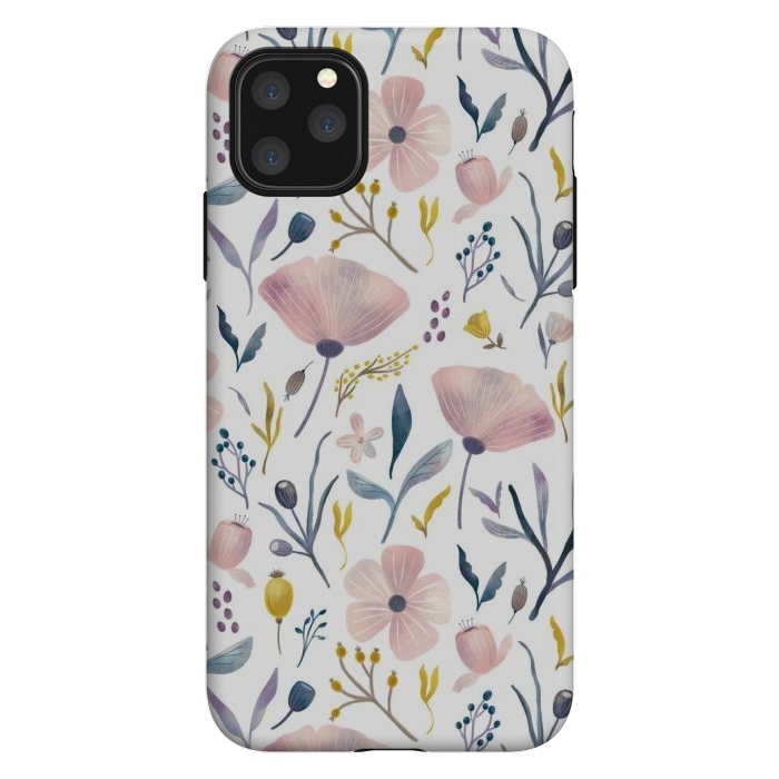 iPhone 11 Pro Max StrongFit Delicate Pastel Floral by Noonday Design