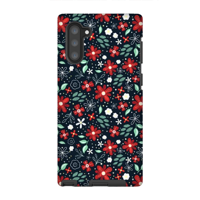 Galaxy Note 10 StrongFit Little Christmas Flowers by Noonday Design
