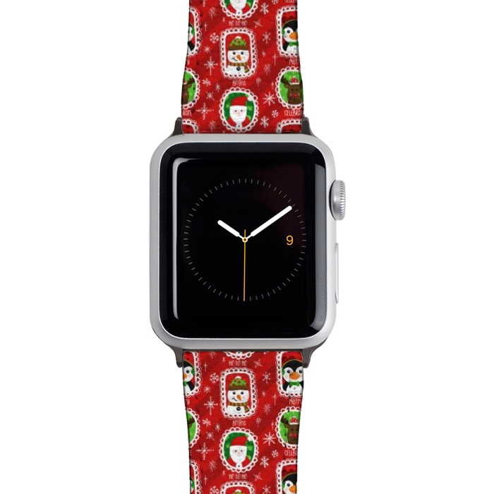 Watch 42mm / 44mm Strap PU leather Santa and Friends by Noonday Design