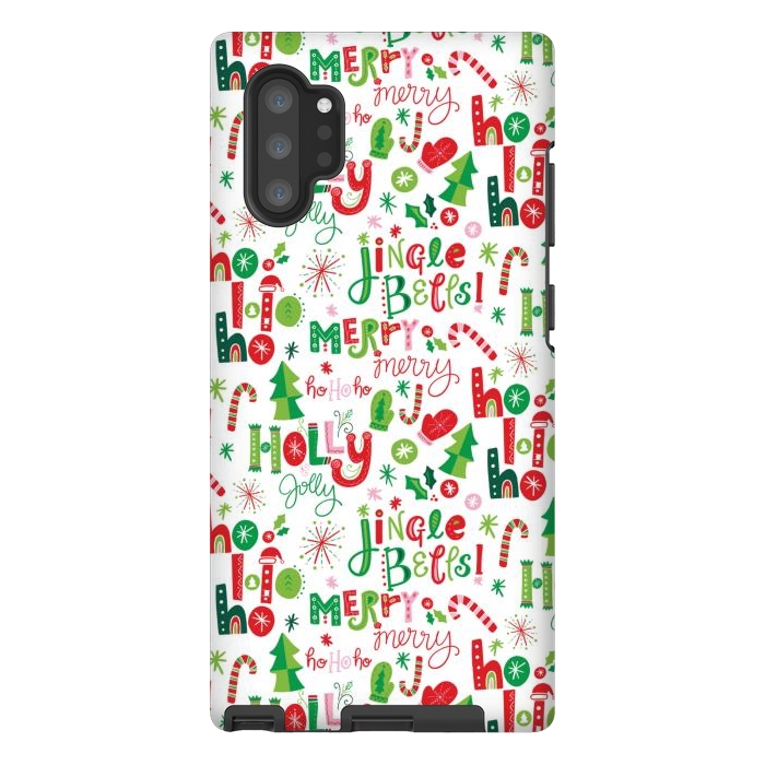 Galaxy Note 10 plus StrongFit Festive Christmas Lettering by Noonday Design