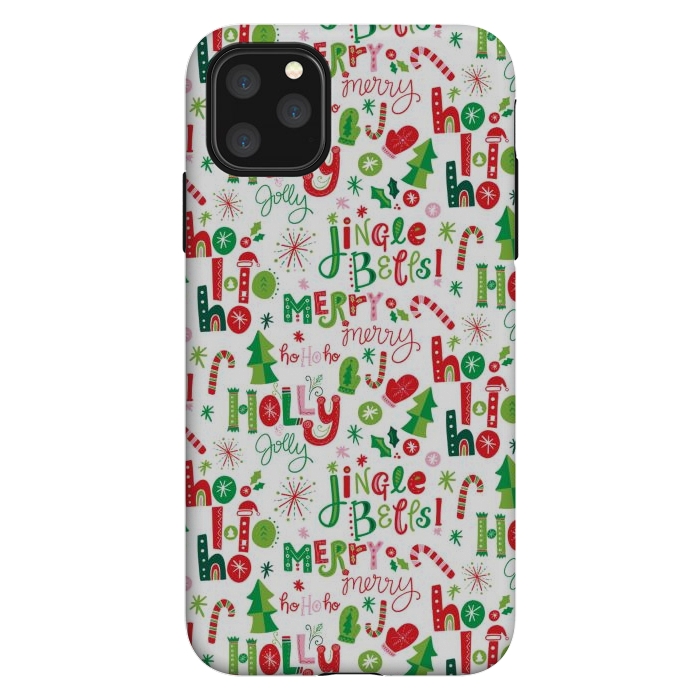 iPhone 11 Pro Max StrongFit Festive Christmas Lettering by Noonday Design