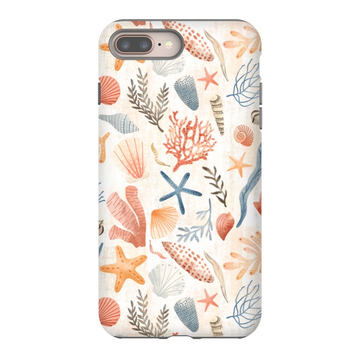 iPhone 7 plus StrongFit Vintage Seashells by Noonday Design