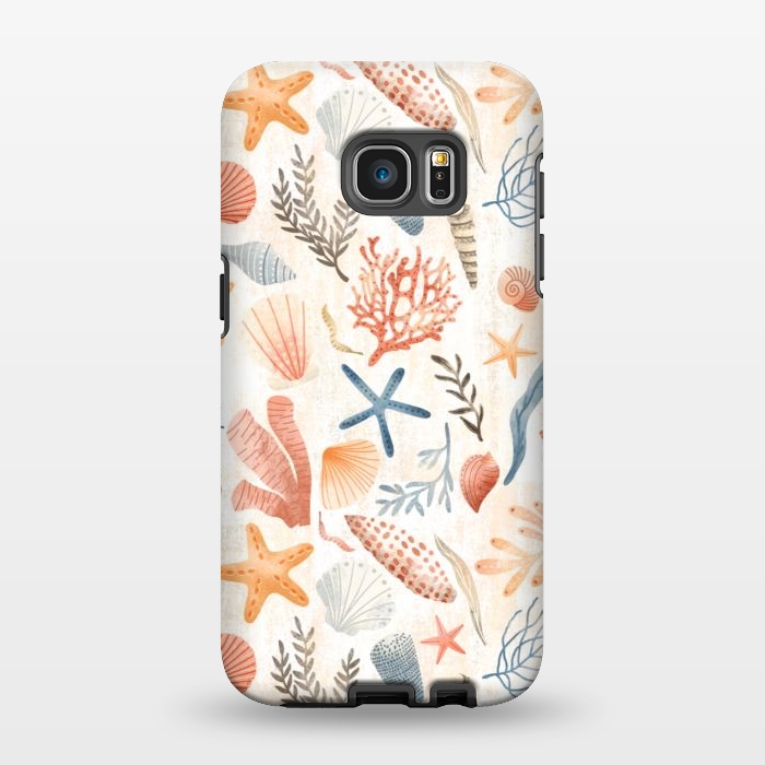 Galaxy S7 EDGE StrongFit Vintage Seashells by Noonday Design