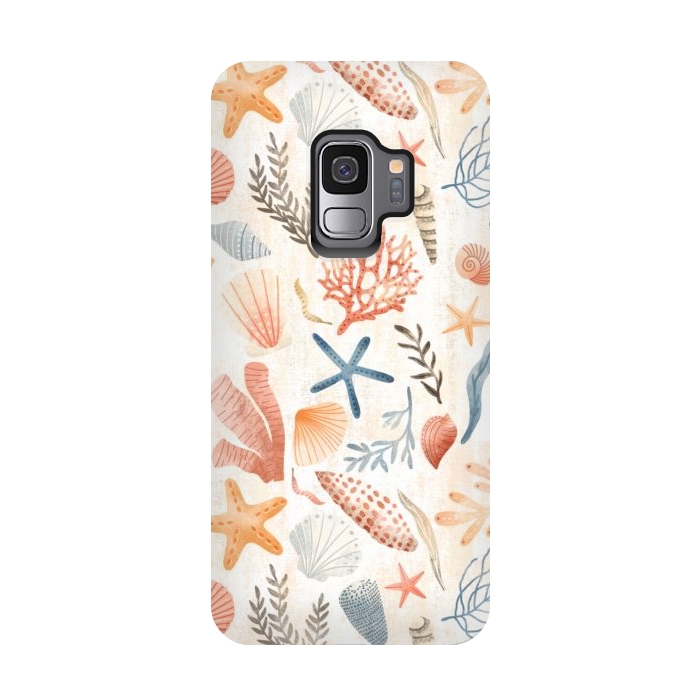 Galaxy S9 StrongFit Vintage Seashells by Noonday Design