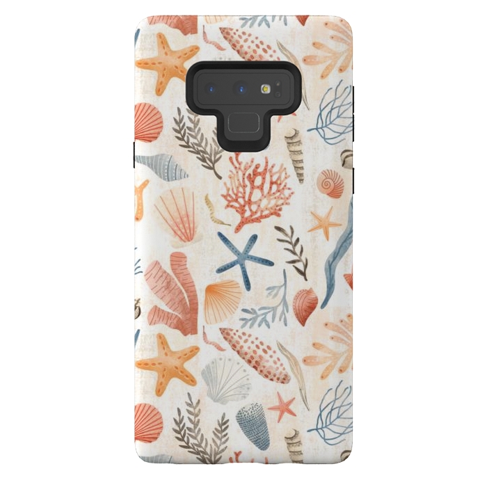 Galaxy Note 9 StrongFit Vintage Seashells by Noonday Design
