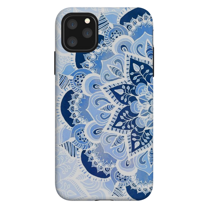 iPhone 11 Pro Max StrongFit Blue Lace Mandala by Tangerine-Tane