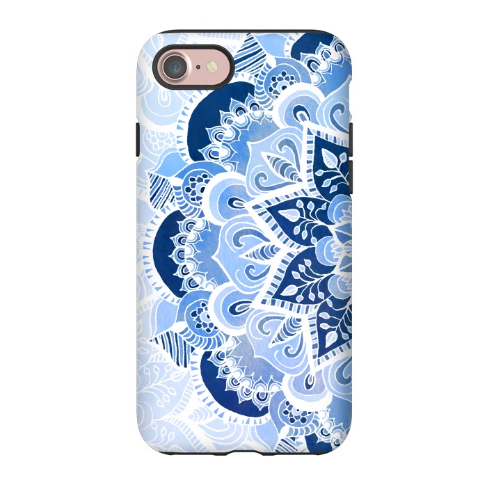 iPhone 7 StrongFit Blue Lace Mandala by Tangerine-Tane