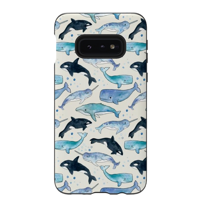 Galaxy S10e StrongFit Whales, Orcas & Narwhals by Tangerine-Tane