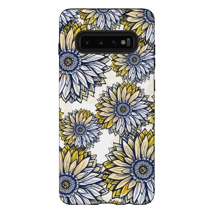 Galaxy S10 plus StrongFit Happy Sunflowers by Rose Halsey