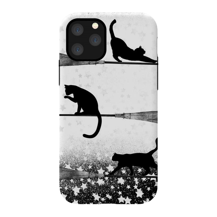 iPhone 11 Pro StrongFit black cats flying on witch brooms by Oana 