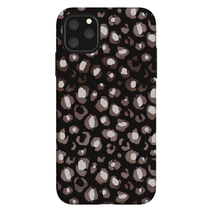 iPhone 11 Pro Max StrongFit Brown leopard spots pattern by Oana 