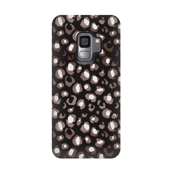 Galaxy S9 StrongFit Brown leopard spots pattern by Oana 