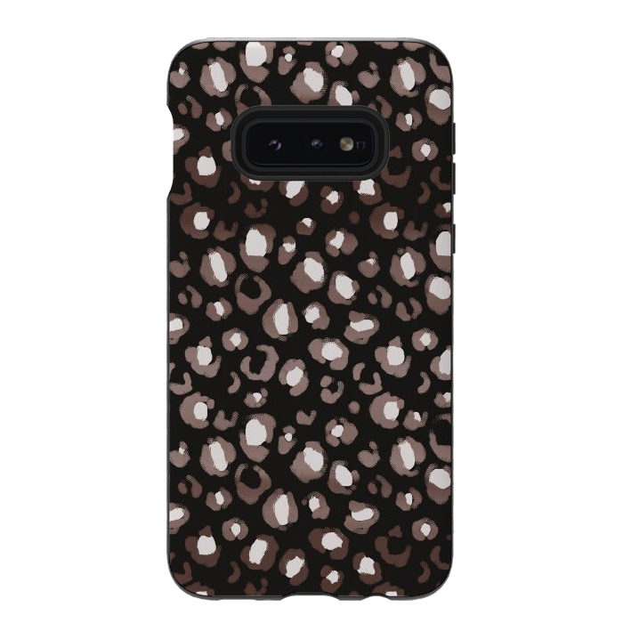 Galaxy S10e StrongFit Brown leopard spots pattern by Oana 