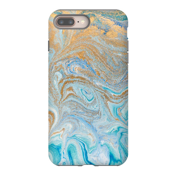 iPhone 7 plus StrongFit Blue Marbling Artwork by ArtsCase
